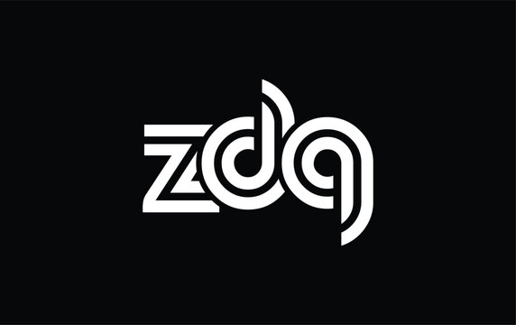 ZDQ Creative Unique Modern Letter Logo Design. Stylized logo featuring a unique letter design, presenting abstract minimalist aesthetics and modern appeal.