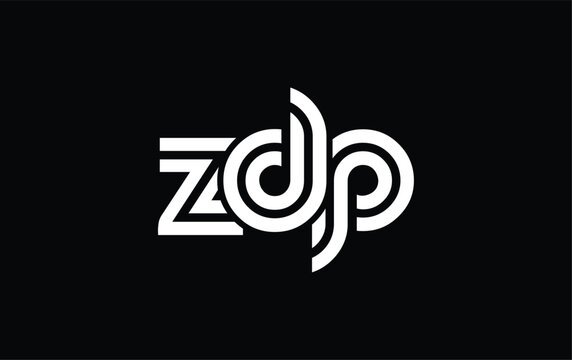 ZDP Creative Unique Modern Letter Logo Design. Stylized logo featuring a unique letter design, presenting abstract minimalist aesthetics and modern appeal.