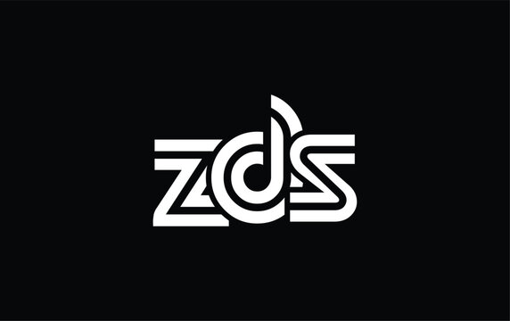 ZDS Creative Unique Modern Letter Logo Design. Stylized logo featuring a unique letter design, presenting abstract minimalist aesthetics and modern appeal.
