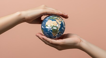 Protecting Our Planet Earth Hands Holding Globe Image