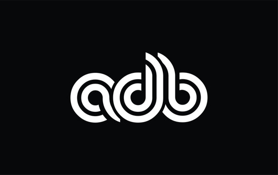 ADB Creative Unique Modern Letter Logo Design. Stylized logo featuring a unique letter design, presenting abstract minimalist aesthetics and modern appeal.