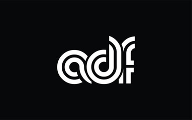 ADF Creative Unique Modern Letter Logo Design. Stylized logo featuring a unique letter design, presenting abstract minimalist aesthetics and modern appeal.