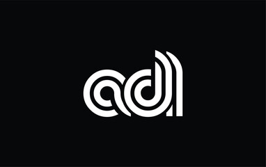 ADL Creative Unique Modern Letter Logo Design. Stylized logo featuring a unique letter design, presenting abstract minimalist aesthetics and modern appeal.