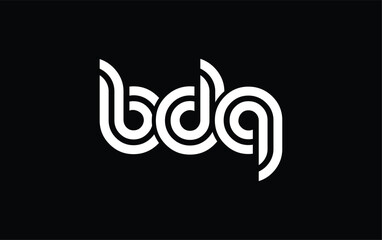 BDQ Creative Unique Modern Letter Logo Design. Stylized logo featuring a unique letter design, presenting abstract minimalist aesthetics and modern appeal.
