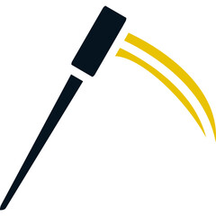 Scythe, Black and Yellow Design Scythe, Scythe Line Icon