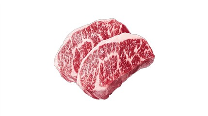 Fototapeta premium A close-up of wagyu beef cooked to medium-rare perfection.