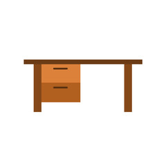 Wooden table furniture. Interior wooden desk. Empty table illustration.