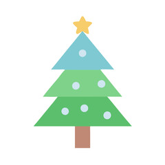 Fototapeta premium Festive Christmas Tree Icon for Winter Holidays
