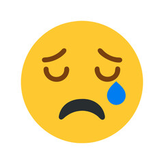  Sad Crying Face Icon for Heartfelt Themes