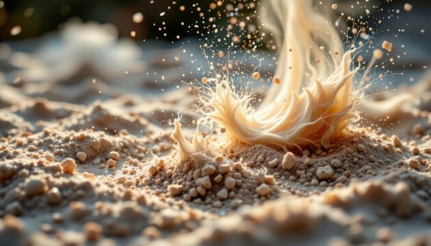 Ethereal depiction of swirling dust in the air, illuminated by soft lighting.