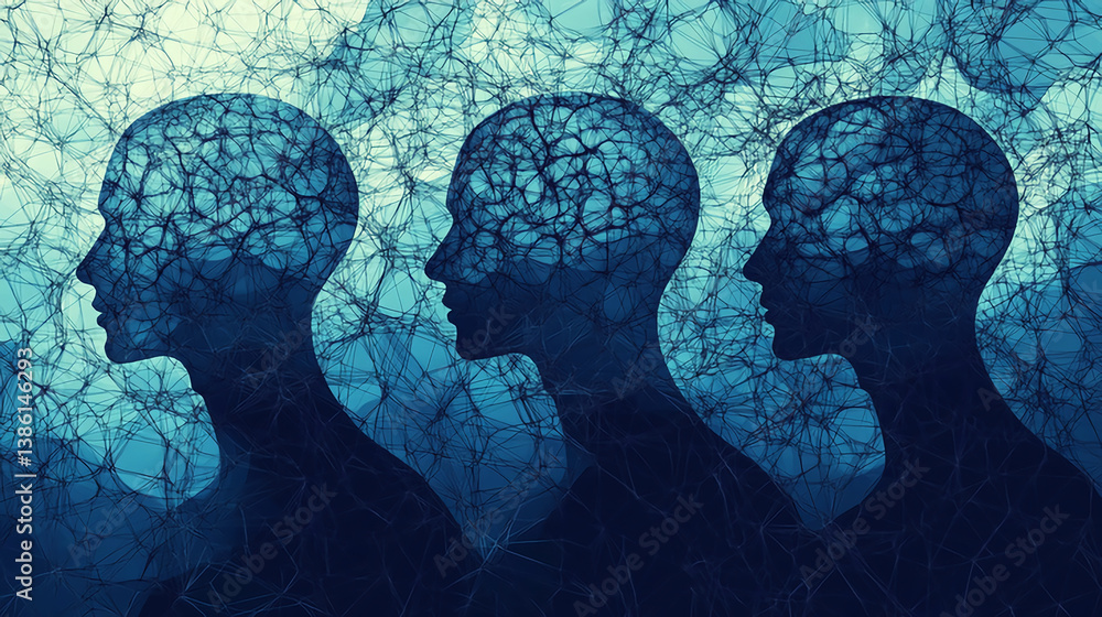 Poster human brain neural network ai deep learning artificial intelligence mind connection technology conce