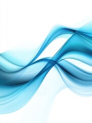 Fototapeta premium Elegant flowing blue waves on a white backdrop creating a sense of movement and fluidity for modern design