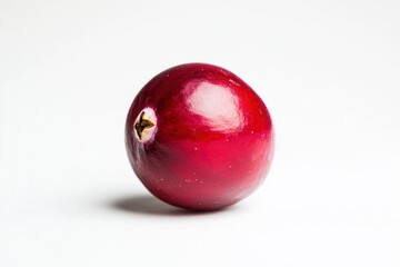 Obraz premium Close Up of Fresh Single Cranberry on White Background