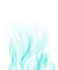 Soft cyan and white smoke curling upwards on a transparent background.