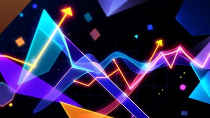 Obraz premium Futuristic Neon Financial Graphs
