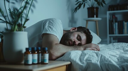 Sleep aid supplement with glycine and melatonin for deep and healthy rest.