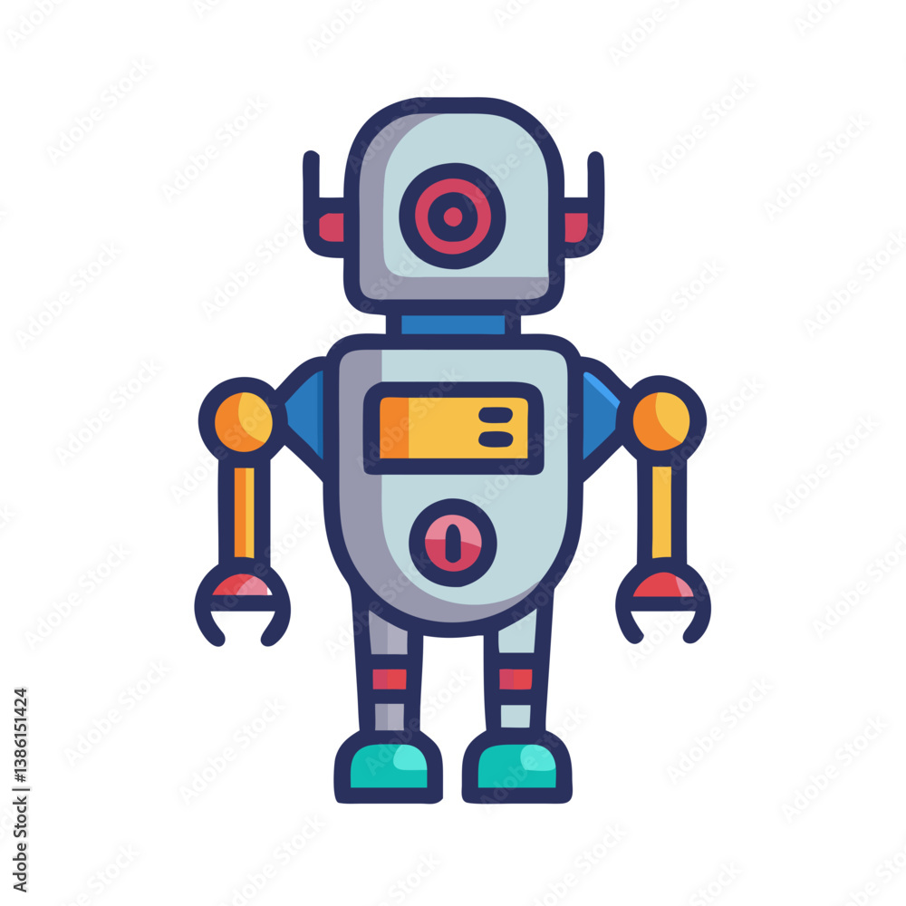 Poster dynamic robot icon for adventure
