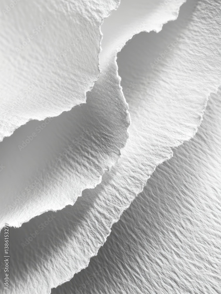 Poster abstract paper texture layers in soft white tones showcasing delicate edges and subtle shadows for a