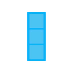 Blue plastic constructor blocks plate in flat style 