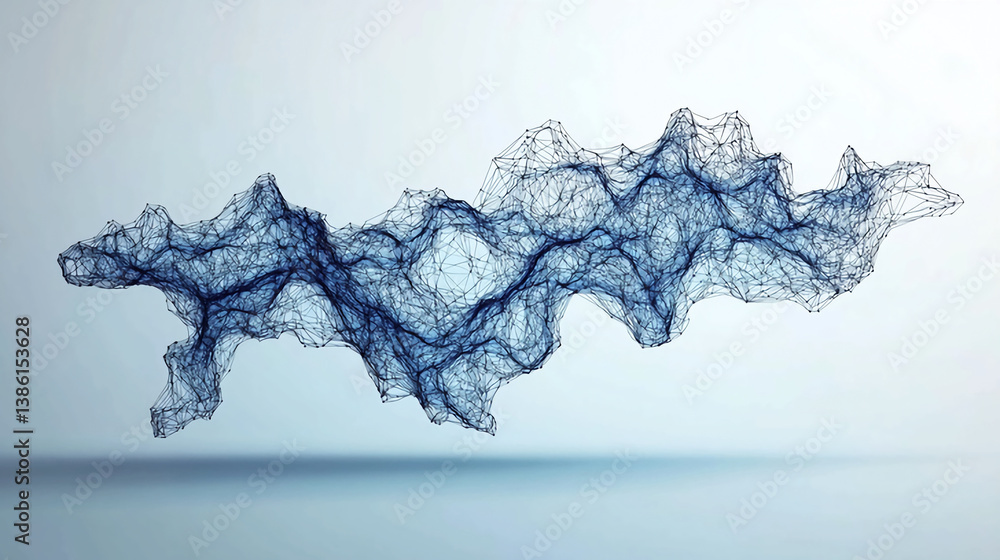 Poster abstract network connection structure digital technology background design illustration art 3d rende