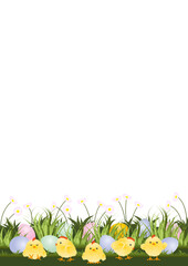 Blue and Green Illustration Easter Egg Hunt