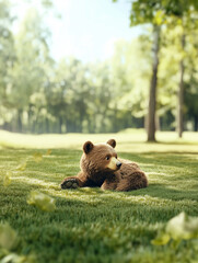 brown bear in the garden