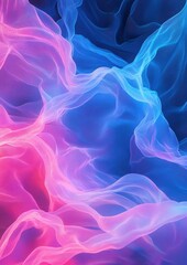 Fototapeta premium Vibrant pink and blue ethereal swirls create an abstract dreamscape.