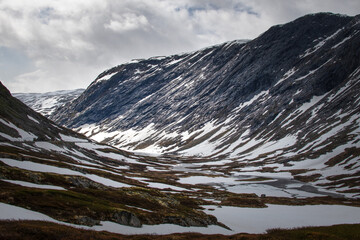 Mountain landscape with snow