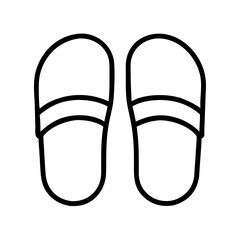 Outline drawing of summer slippers footwear vector illustration for fashion and travel designs icon  char