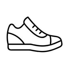 Sneaker shoe outline vector illustration for athletic footwear fashion and casual style design element