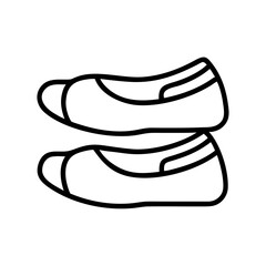 Ballet shoes footwear vector design illustration of fashion flats for women and girls outline style char