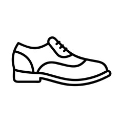 Outline of classic lace up dress shoe vector art for fashion footwear and style design elements image