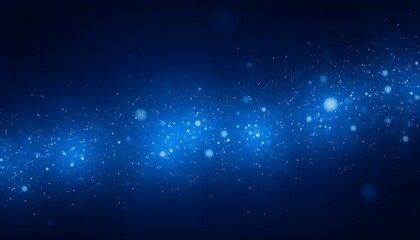 Fototapeta premium Abstract Blue Glowing Particles Background, Bokeh Lights, Sparkle