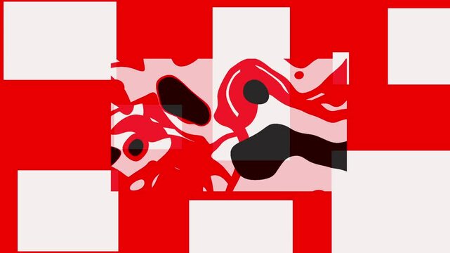Abstract background with smooth gradient motion.abstract movement of red and white rectangles and gradients. Smooth transitions and dynamic rhythm create a modern,The interplay of sharp geometric shap