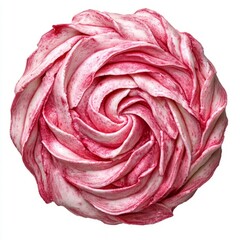 Obraz premium A Stunning Close-Up of a Delicate Pink and White Swirled Cream Rose