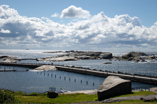 View of the harbour at south coast of Norway