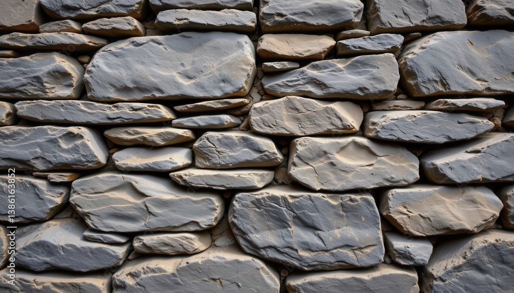 Poster abstract representation of rough stone walls with contrasting light and dark sections.