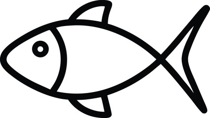 Fish or seafood line art icon for food apps and websites
