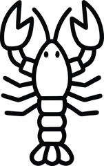 Lobster outline icon. shrimp vector silhouette, shrimp icon vector, Sea lobster. seafood symbol