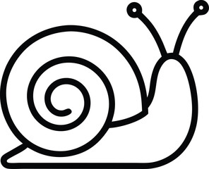 Snail outline Vector Illustration on white background. Snail vector isolated icon. Snail Emoji, snail with a bright shell.