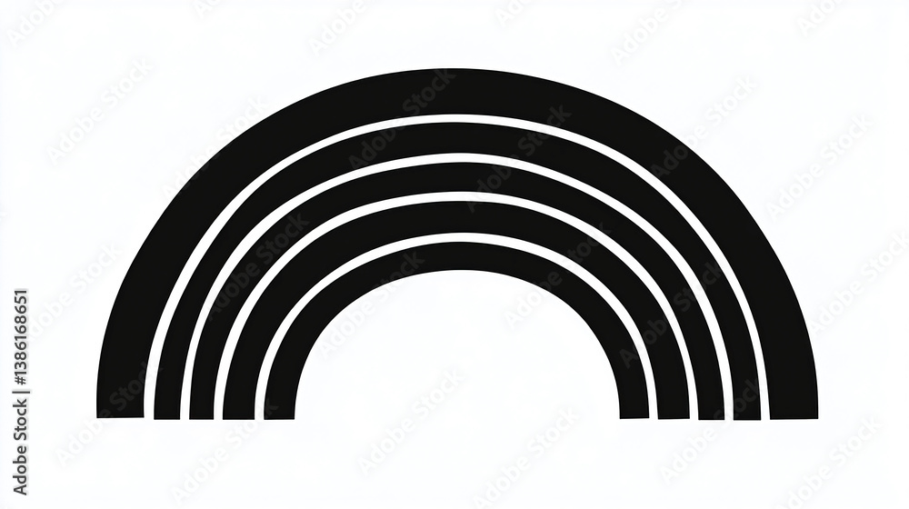 Poster black and white rainbow graphic design element for web design and creative projects vector illustrat