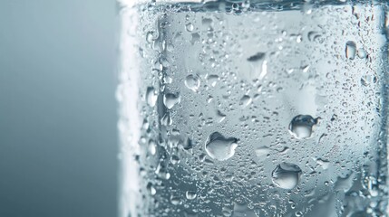 Close-up of a glass covered in condensation.