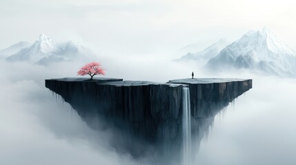 Floating Island in Misty Mountains