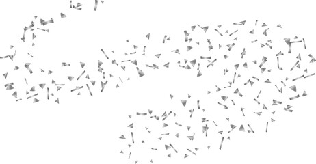 Naklejka premium Glitter shiny silver confetti with curve swirl line vector illustration on transparent background