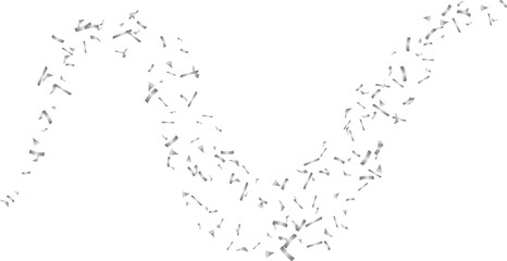 Celebration luxury with silver confetti flying element isolated swirl line decoration vector