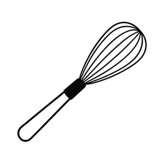 Stainless steel whisk isolated on white background