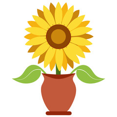 Obraz premium sunflower in a pot