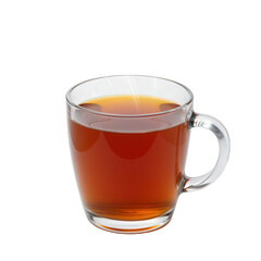 Steaming Hot Tea in a Clear Glass Mug.