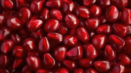Fresh pomegranate seeds background with juicy red arils texture