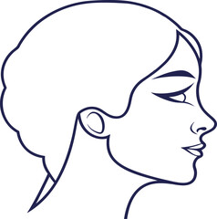 Elegant Line Art Profile of a Woman, silhouette of a woman head vector illustration 